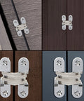 4 Pack Hidden Hinges For Cabinet Doors Zinc Alloy Invisible Hinge 180 Degree Swing Hidden Door Hardware on various surfaces