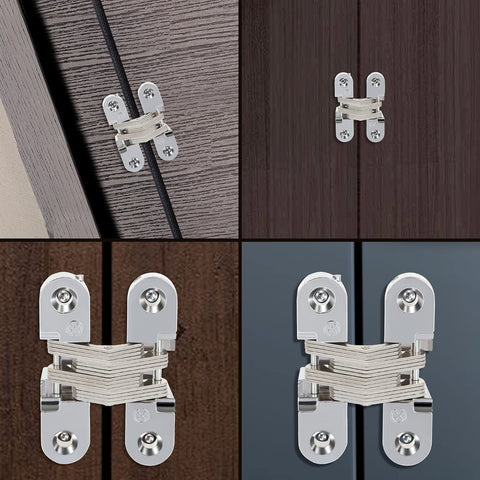 4 Pack Hidden Hinges For Cabinet Doors Zinc Alloy Invisible Hinge 180 Degree Swing Hidden Door Hardware on various surfaces