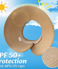 Women's Wide Brim Ponytail Straw Sun Hat Packable Foldable UPF Fifty Plus Khaki Beach Travel Floppy Hat outdoor sun protection