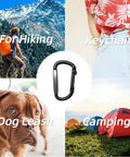 Heavy Duty Carabiner Clips 2.4 Inch Nonlocking D Ring, 6 Pack Black For Keychains, Camping, Hiking, Dog Leash, Use Scenarios