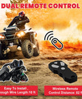 4500 Lb ATV UTV Winch Kit With 50 Foot Synthetic Rope Wireless Remote And 12V Motor Beefy Heavy Duty Off Road Tow Winch For Mud Sand Rocks And Tough Trail Recovery, wireless remote and wiring shown