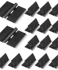 16 Piece Weld Hinges Heavy Duty Steel Butt Hinge For Large Gates And Doors Corrosion Resistant Rust Proof Long Lasting 3 Inch Gate Hardware For Trailers And Outdoor Use, black steel weld-on hinges set shown from front and angled views