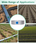 65 Foot Pre Drilled Drip Irrigation Tubing with Sixteen Inch Spaced Holes and Connectors used in various farming settings