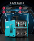3 In 1 MIG TIG Stick Welder, 145 Amp, 110V 220V Gasless Flux Core Welder With Digital Screen, Portable Workhorse.