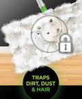 Heavy Duty Dry Sweeping Cloths 40 Pack Loaded With 3D Grip Fibers trap dirt and dust on hardwood floors.