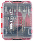 Craftsman 60-piece drill and driver bit set in pink transparent case with assorted bits and nut drivers