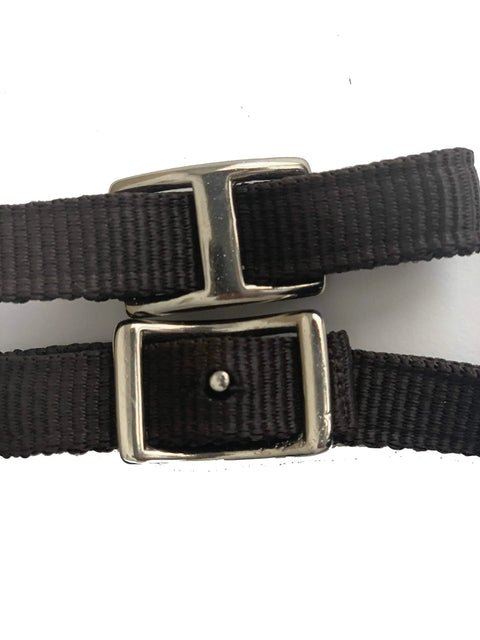 All Day Comfort Nylon Padded Browband Horse Headstall With Reins In Multiple Colors Full Size adjustable buckle close-up
