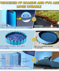 Foldable 57 Inch Pool For Dogs And Kiddos Non Slip Portable Plastic Tub Wading Pool For Large Dogs And Toddlers Outdoor Backyard Durable PVC Easy Setup Multi Use Splash Bath And Play durability comparison with thickened boards.