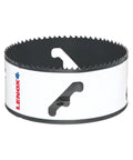 4-1/2 inch bi-metal hole saw with speed slot and T3 technology, featuring thick-walled construction for metal cutting.