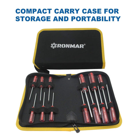 Grab This Kickass Magnetic Torx Screwdriver Set Featuring Security Tamper Proof Star Tips And A Solid 13 Piece Pro Grade Tool Kit Built Heavy For Your Car Or Truck Rig in compact carry case.