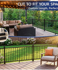 Heavy Duty Modular Deck Railing System 36 Inches High By 6 Feet Long Solid 6063 Aluminum Rails on a modern patio.