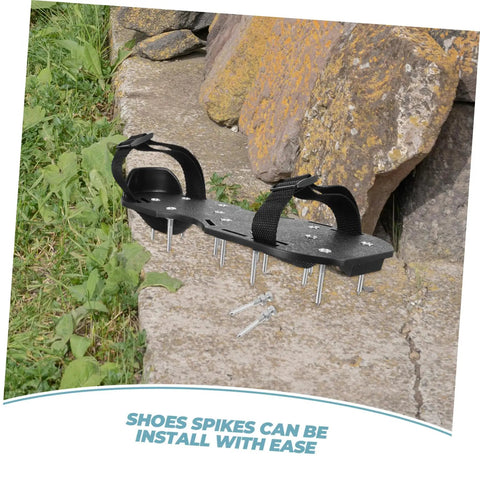 Lawn Aerator Shoes With Heavy Duty Metal Spikes 5.8 CM Set Of 20 Pegs on stone surface with grass