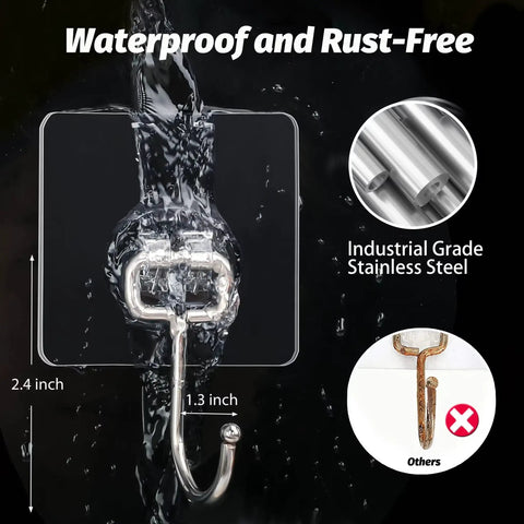 Heavy Duty Adhesive Hooks 16 Pack Waterproof Wall Mounts That Hold Up Like Champs With 33 Pound Capacity Zero Drilling Hassle For Kitchen Bathroom Or Garage Storage