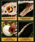3D Velociraptor Wooden Puzzle Kit For Adults And Teens With 106 Pieces Realistic Gear Transmission System For Dynamic Two Legged Dino Build showing wooden eye, jaw, egg, and tail details