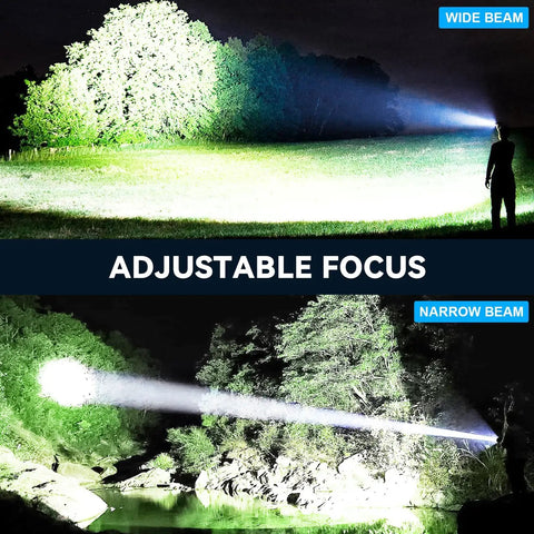 Two Pack Rechargeable LED Flashlights That Crank Out 990000 Lumens With Adjustable Beam And Five Modes IPX7 Waterproof