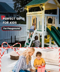 Children play on a lit playground under Solar Wall Lanterns Two Pack, Waterproof Decorative Solar Powered Lights For Playhouses.