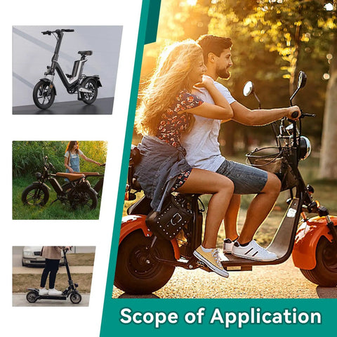 E Bike Voltage Display With LCD Readout Thumb Throttle Real Time Digital Battery Voltage Power Switch With Key Lock showcased in various applications.