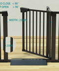 Auto Close Baby And Dog Gate For Stairs And Doorways No Drilling Pressure Mounted Black 51 Inch Safety Gate open width 23.6in