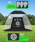 10x7 Foot Golf Practice Net With Mat Backyard Driving And Chipping Training Net Heavy Duty Hitting Cage With Target Mat and Ball Catch