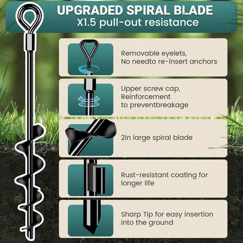 Badass Heavy Duty Spiral Ground Anchors For Mobile Homes Backyards And Sheds Tough As Nails Carbon Steel Tie Down Kit Never Budge In Eighty Mile Wind Gusts