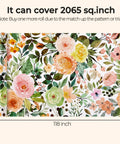 Peel And Stick Floral Boho Textured Wallpaper For Bedroom And Bathroom Waterproof Removable Renter Friendly Pink Watercolor Modern Look With A Chic Vibe For Kitchen Cabinets 17.5 By 118 Inches showing coverage area