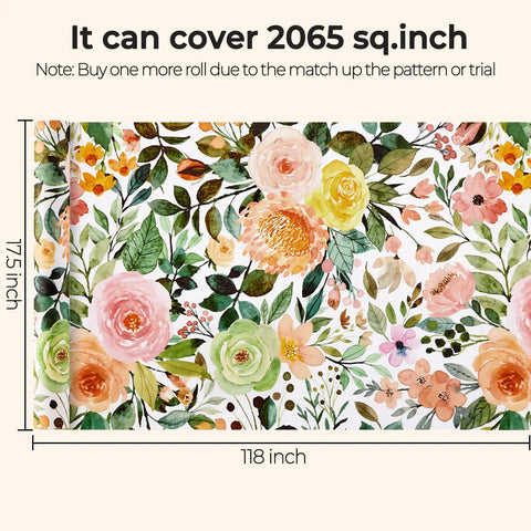 Peel And Stick Floral Boho Textured Wallpaper For Bedroom And Bathroom Waterproof Removable Renter Friendly Pink Watercolor Modern Look With A Chic Vibe For Kitchen Cabinets 17.5 By 118 Inches showing coverage area