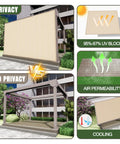 Image of Durable 8 By 10 Foot Pergola Shade Cloth With Grommets, 90 Percent UV Block, Breathable Privacy Screen For Patio Garden Backyard