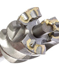 Close-up of 1-3/4 Inch Carbide Tipped SDS Max Drill Bit With 9 Hardened Teeth, showing cutting edges and durable construction.