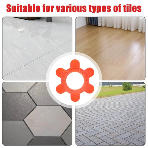 Hexagon Tile Spacers Set 100 Pcs 1 To 5 Mm Six Sizes In One Large 6.7 Cm Reusable Plastic Tile Leveling Shims for various tiles.