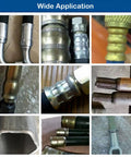 Various hydraulic hose fittings and connections showcasing the Professional Hydraulic Hose Crimping Machine Slick 0.55 To 2.72 Inch.