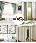 Bronze Curtain Rod Set With Adjustable Range From 32 To 58 Inches, Twisted Cage Finials, used in Bedroom, Living Room, Kitchen, Patio
