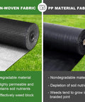 Heavy Duty Weed Barrier Landscape Fabric 3ft By 180ft For Garden Beds And Pathways Eco Friendly Non Woven Polypropylene Ground Cover Breathable Weed Suppression Durable Green Black Design, non-woven vs PP roll