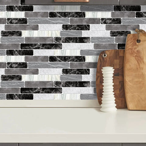 Peel And Stick Backsplash Wallpaper For Kitchen And Bathroom, Waterproof Self Adhesive Removable Tile Contact Paper on wall