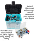 Portable Tool Box With Removable Drawers And Customizable Compartments For Hardware Tackle Beads And Crafts A Handy Grab And Go Organizer For Home Shop And Field Light Blue with tools inside.