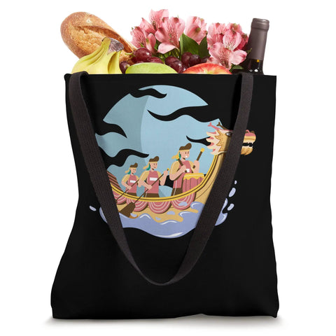 Dragon Boat Racer Tote Bag For Water Sports Fans And Dragon Boat Festival Goers Lightweight Polyester Canvas Tote 16 By 16 Inch Size