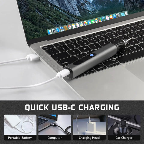 Upgraded 21000 RPM Cordless Engraving Pen Kit with USB-C charging on laptop