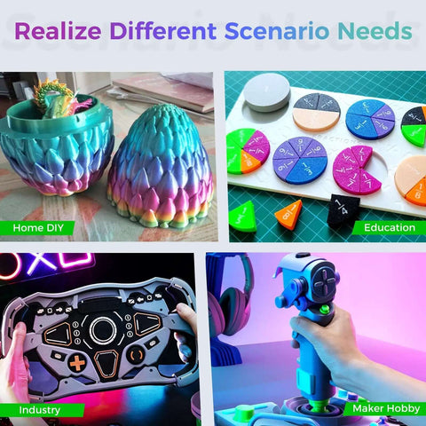 Colorful 3D prints using Rainbow PLA Plus 1.75mm 3D Printer Filament Multicolor With Strong Toughness And Precise Dimensional Accuracy Tolerance 0.03mm PLA Pro For Most 3D Printers 1kg Spool
