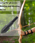24 Pack Archery Bullet Field Points For Practice 100 Grain Screw In Tips in archer's hand ready to shoot at target