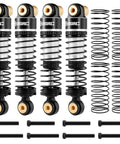 42mm Double Spring Big Bore Oil Shock Absorber Beefed-Up Bolt-On Upgrade For Axial SCX24 AX24, aluminum body, silver finish