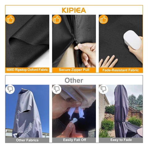 Heavy Duty Patio Umbrella Cover For 9 To 13 Ft Cantilever Umbrellas With Zipper And Support Pole 600D PU Coated Outdoor Cover Comparison