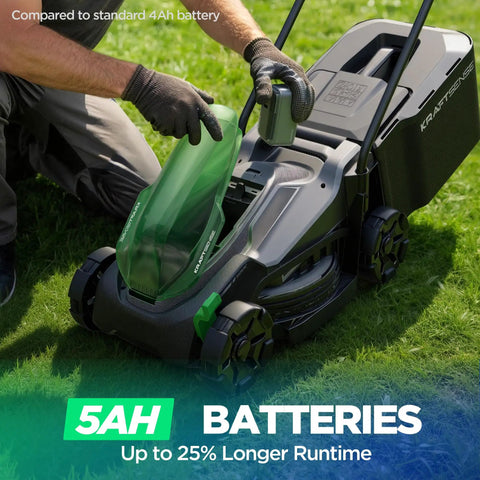 Lightweight 14 Inch Cordless Lawn Mower With 20V Power And 5Ah Battery, Ultra Quiet Push Mower For Small Yards Up To 3,000 Sq Ft, Easy Maneuver, Backyard Lawn Care And Maintenance, battery installation