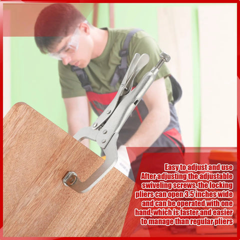Yexiya 4-inch locking C-clamp with swiveling pad clamping wood in workshop