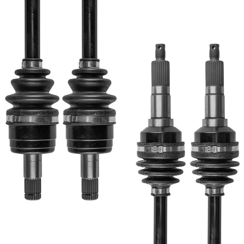 Front Left And Right CV Axle Set For Yamaha Big Bear 400 YFM400F 2002 2003 2004 2005 2006 4x4 Quad Replacement Includes Complete Front Axles With 528mm Length And 27 Tooth Spline For Easy Install, pair shown