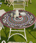 Fitted Round Tablecloth Waterproof Vinyl Circle Cover Fits 36 to 44 Inch Tables Indoor Outdoor Dining Home Patio Party Gear and Gifts