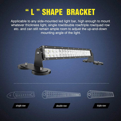Magnetic Base LED Light Bar Mounting Brackets Set For Hood Or Roof Mounts With Strong Sucker Holders Fits Straight Or Curved Light Bars Black 2 Pack 2 Year Warranty featured on vehicle