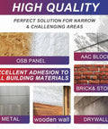 Heavy Duty Closed Cell Spray Foam Insulation Kit Self Expanding Polyurethane adheres to various surfaces including OSB, metal, and brick.