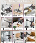 Heavy Duty Steam Mop Cleaner Chemical Free Floor Sanitizer For Hardwood Tile Laminate And Windows Featuring Rapid Heat Up and Smart Temperature Controls cleaning various surfaces.
