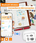 Nulltonex Portable Bluetooth Label Maker With Tape, Mini Adhesive Sticker Printer For Home Organization displaying Bluetooth connection on smartphone.