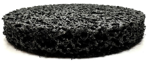 Close-up of a 7-inch silicon carbide hook and loop clean strip disc, part of a 4 Piece Starter Kit With 7 Inch Silicon Carbide Coating Removal Discs