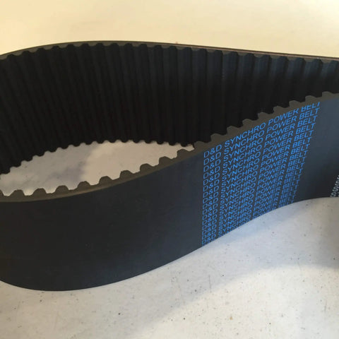 Durable 610-5M-15 Timing Belt for industrial machinery showing precise teeth and neoprene construction on white background